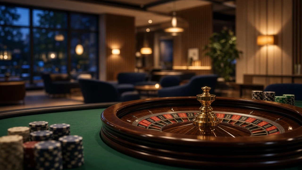 Roulettehjul och casinofarker i en modern svensk spelhall