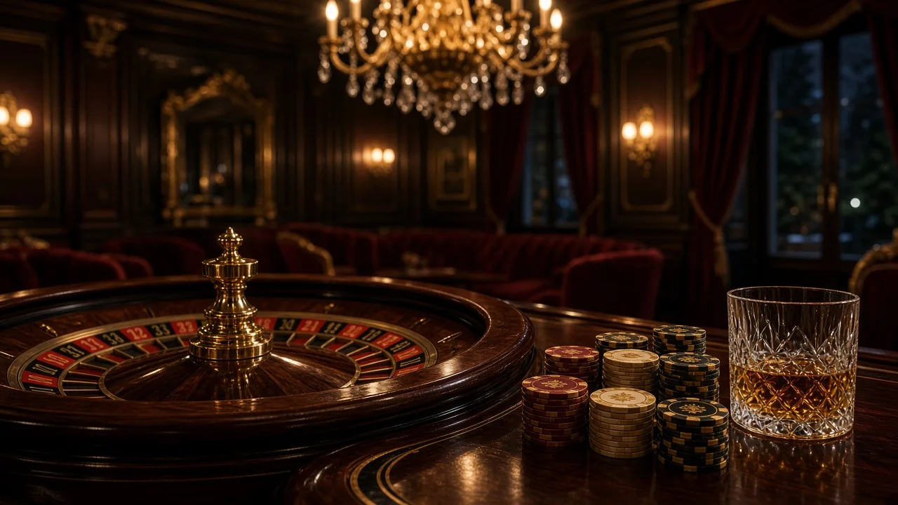 Elegant casinobord med höga insatser i lyxig svensk casinomiljö